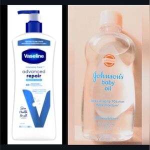 Double Deal : Vaseline Advanced Repair Body Lotion Unscented and J&J Baby Oil